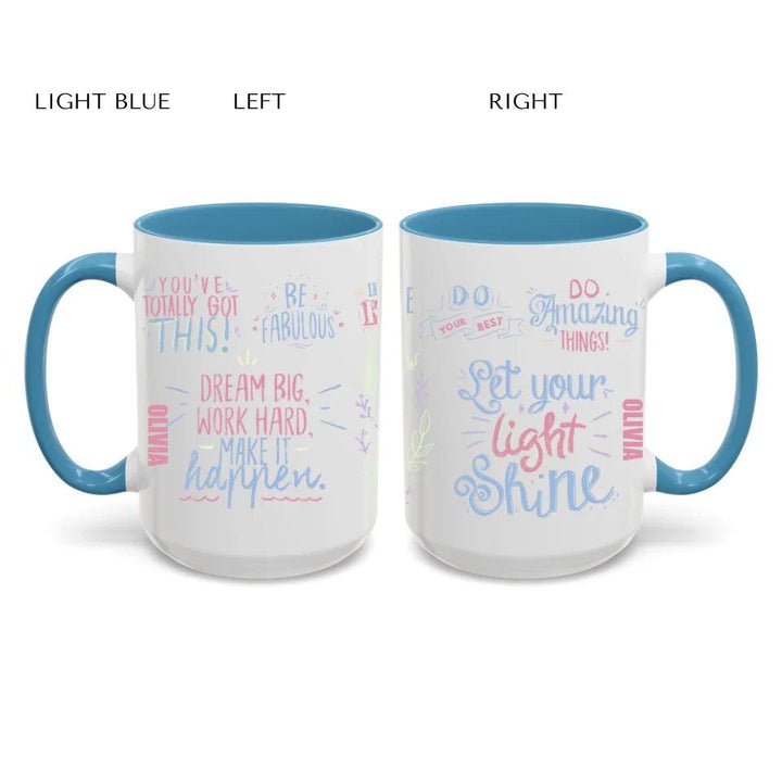 Custom Pastel Motivational Sayings Mug - ARTFULANE