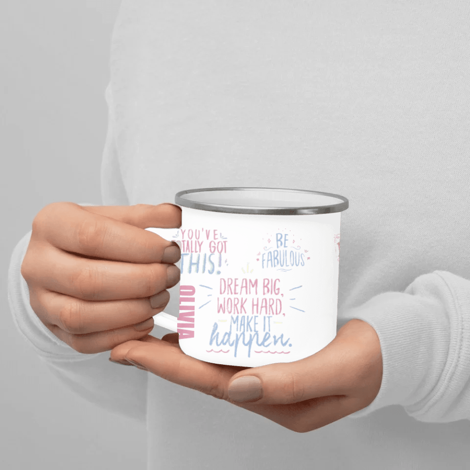 Custom Pastel Motivational Sayings Mug - ARTFULANE