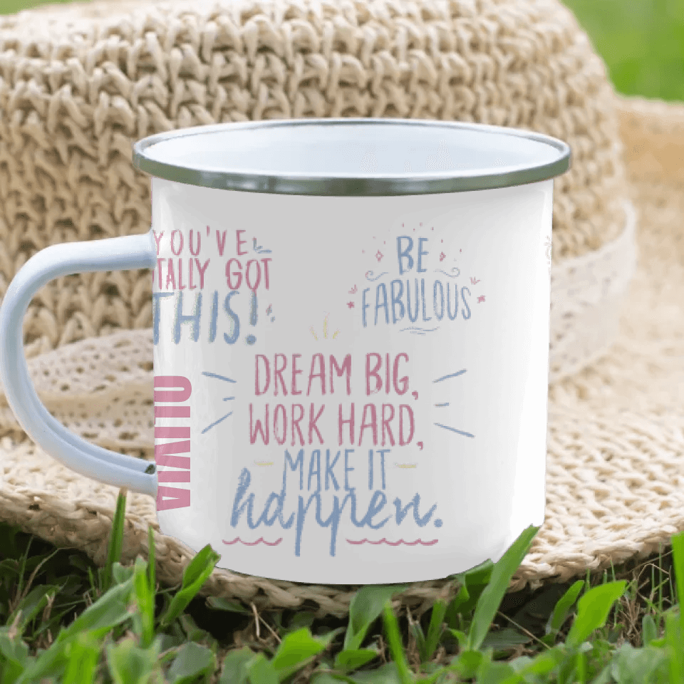 Custom Pastel Motivational Sayings Mug - ARTFULANE