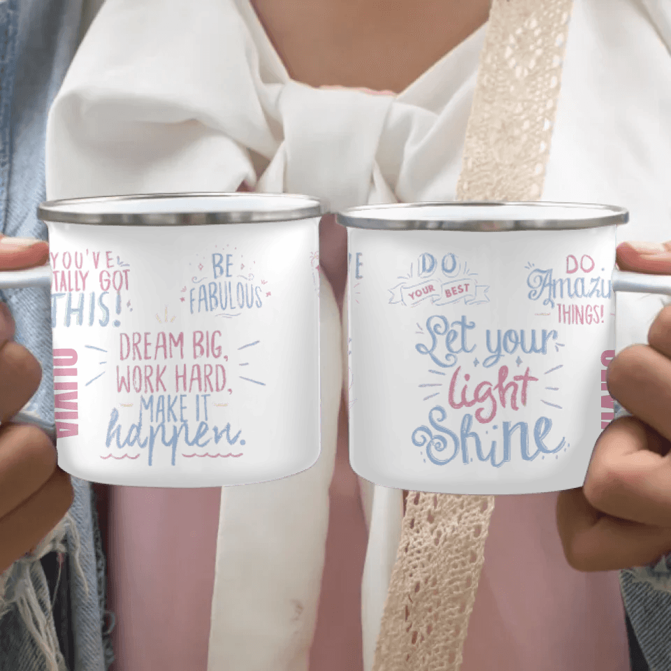 Custom Pastel Motivational Sayings Mug - ARTFULANE