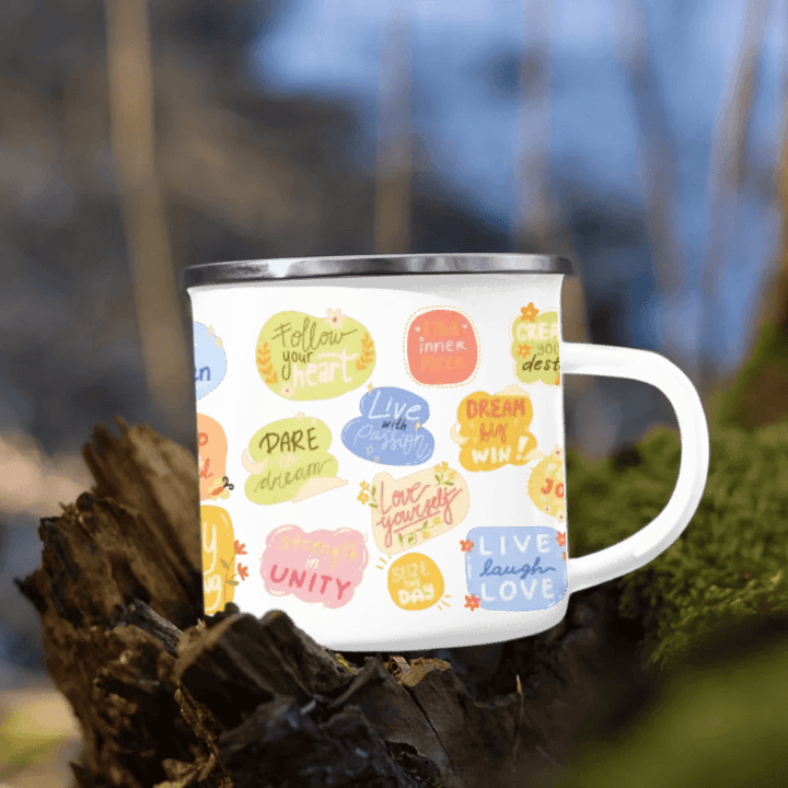 Custom Motivational Stickers Mug - ARTFULANE