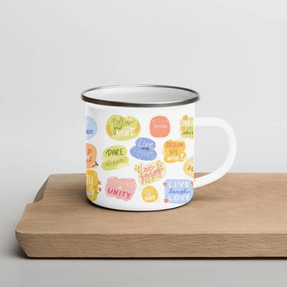 Custom Motivational Stickers Mug - ARTFULANE