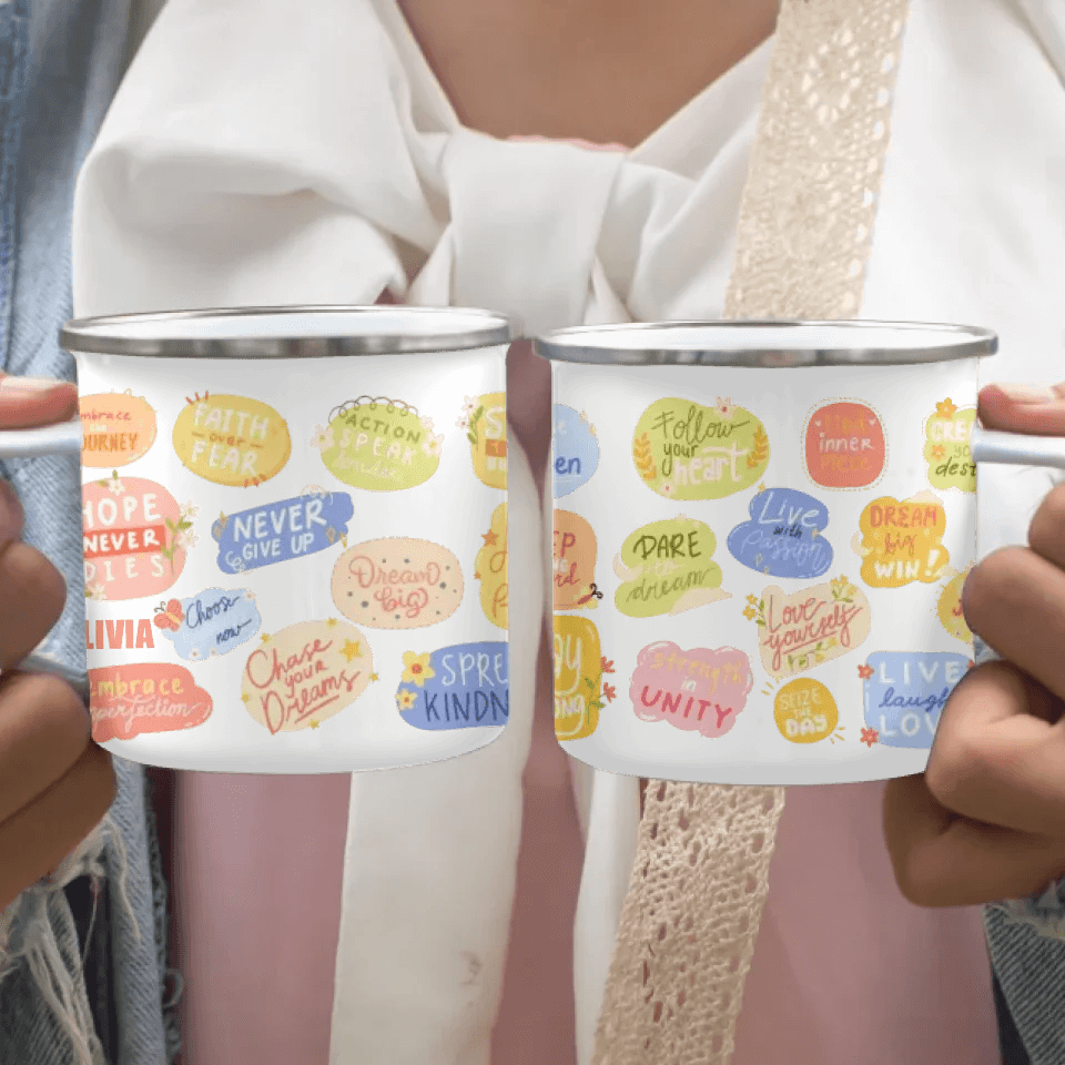 Custom Motivational Stickers Mug - ARTFULANE