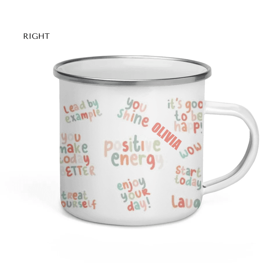 Custom Positive Vibes Stickers Mug - ARTFULANE