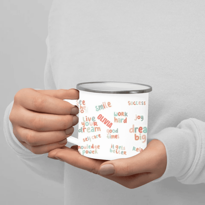 Custom Positive Vibes Stickers Mug - ARTFULANE