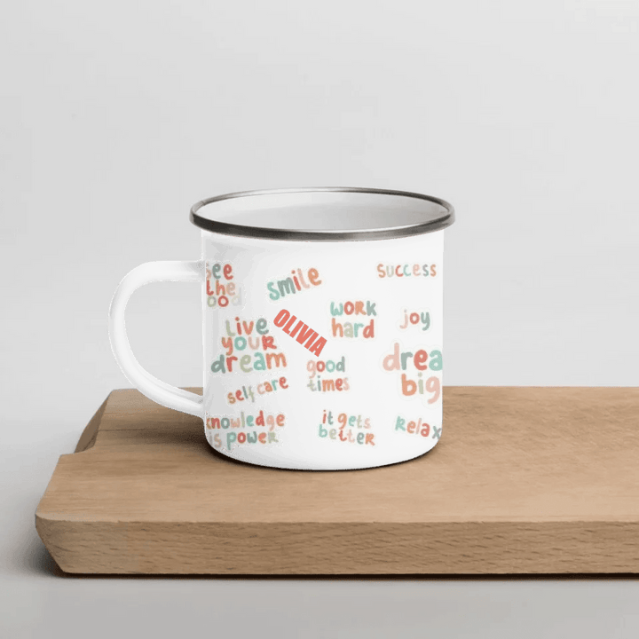 Custom Positive Vibes Stickers Mug - ARTFULANE