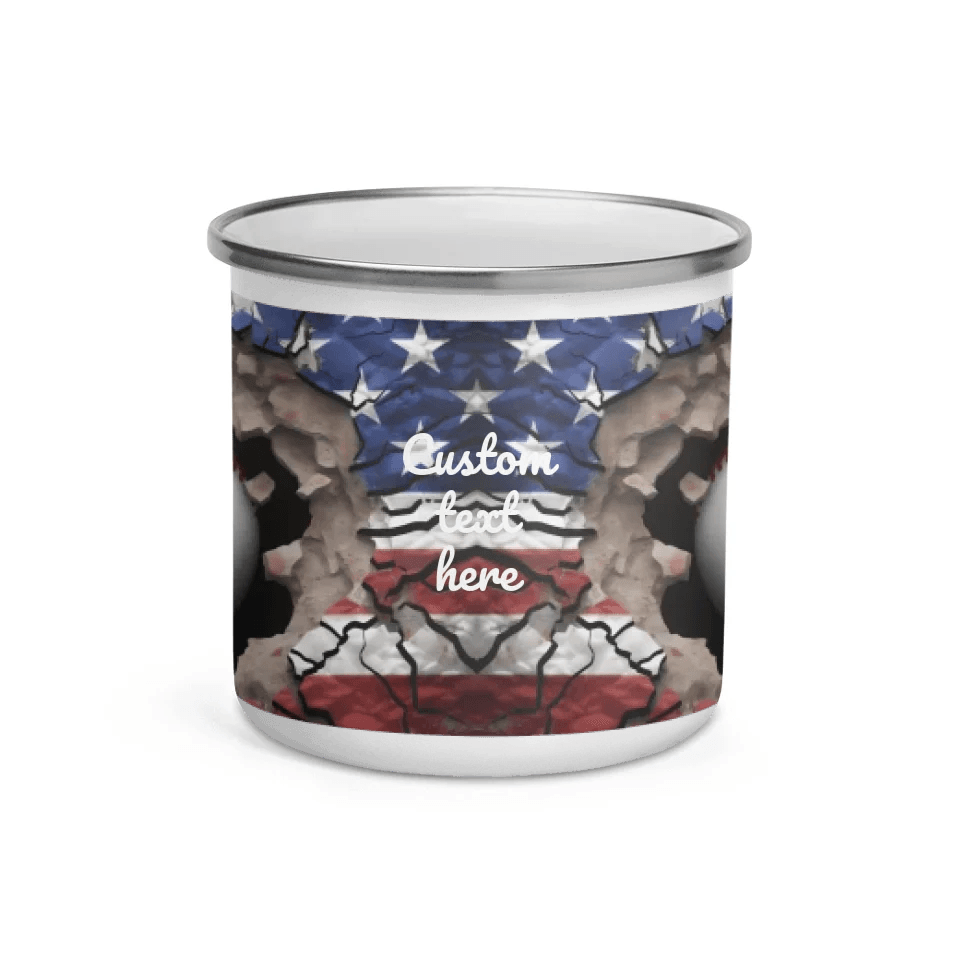 Custom 3D Baseball American Flag Mug - ARTFULANE