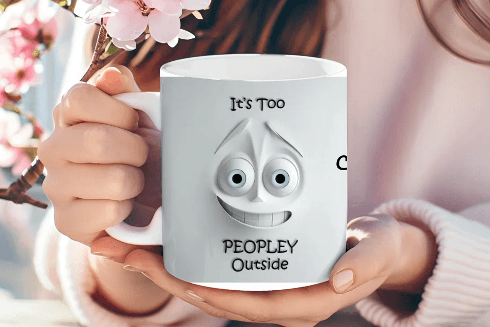 Custom 3D Anxious Face Mug - ARTFULANE