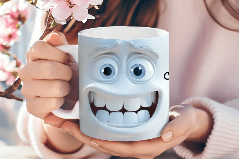 Custom 3D Sarcastic Face Mug - ARTFULANE