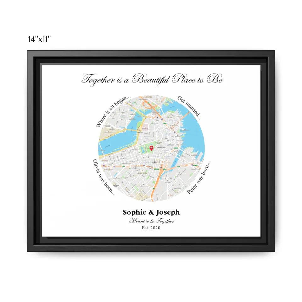 Custom Circle Shaped Location Map - ARTFULANE