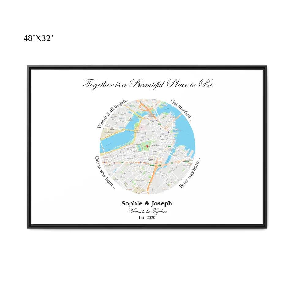 Custom Circle Shaped Location Map - ARTFULANE