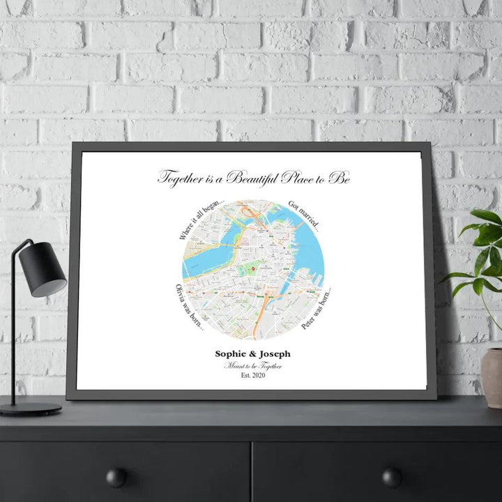 Custom Circle Shaped Location Map - ARTFULANE