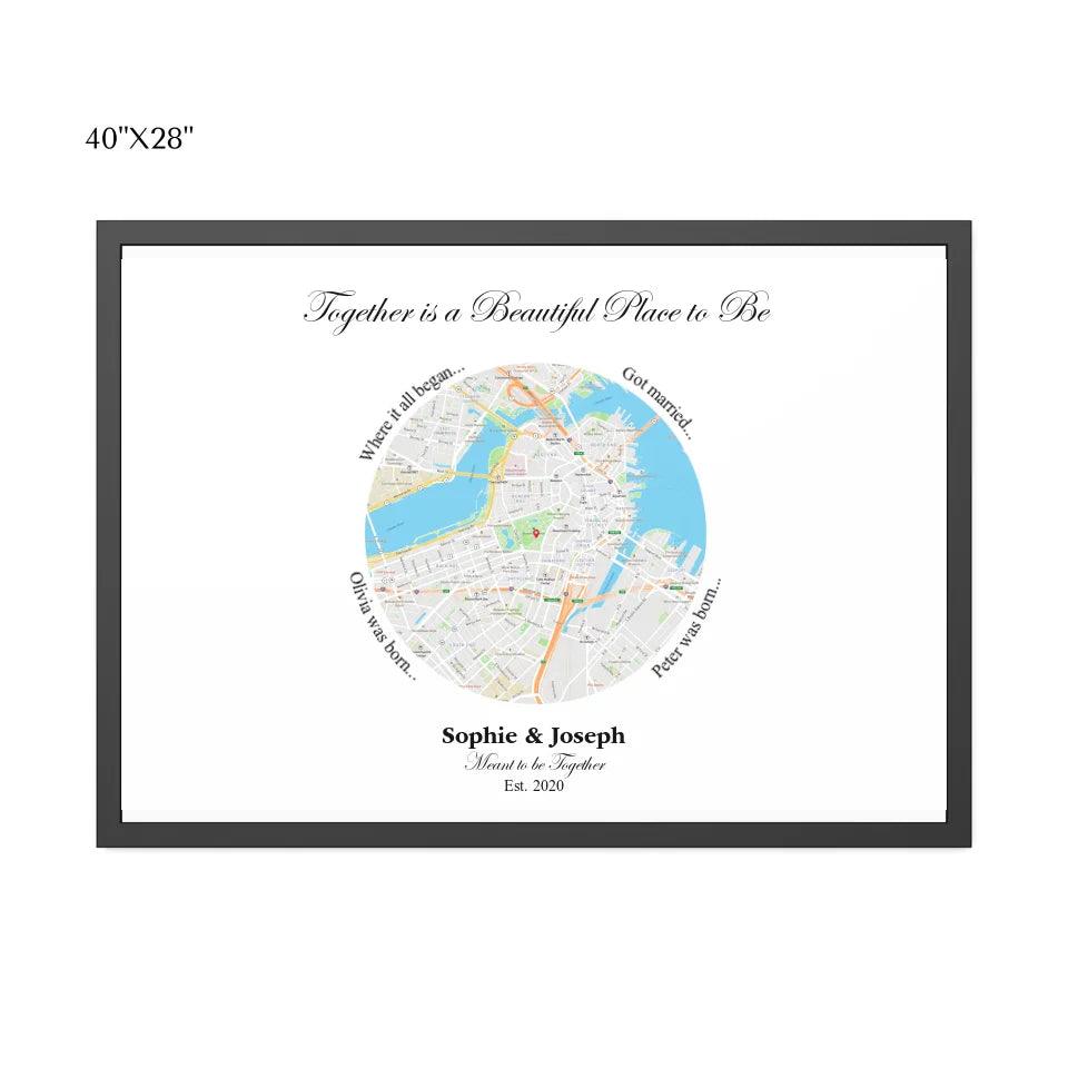 Custom Circle Shaped Location Map - ARTFULANE