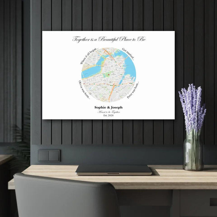 Custom Circle Shaped Location Map - ARTFULANE