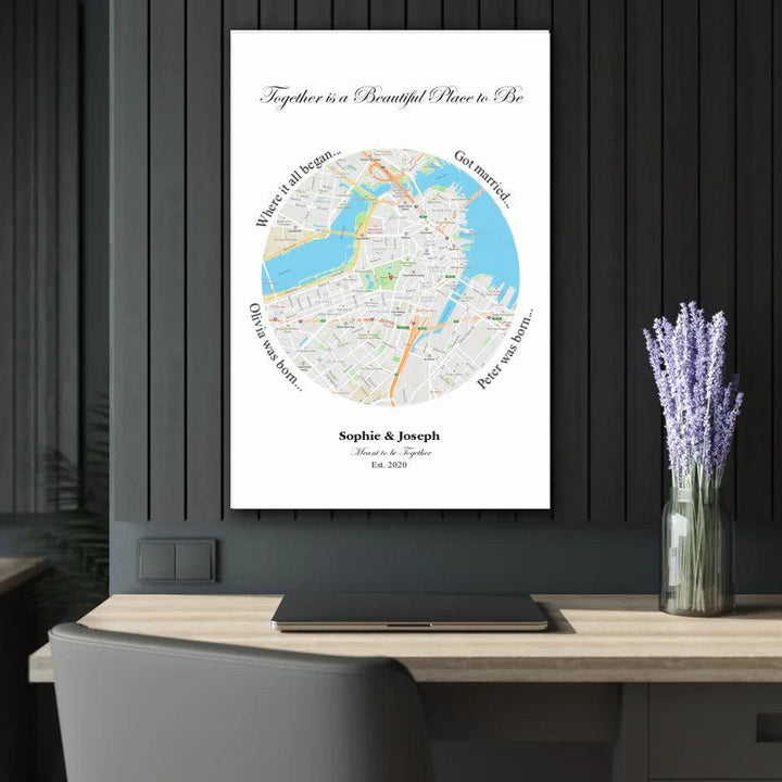 Custom Circle Shaped Location Map - ARTFULANE