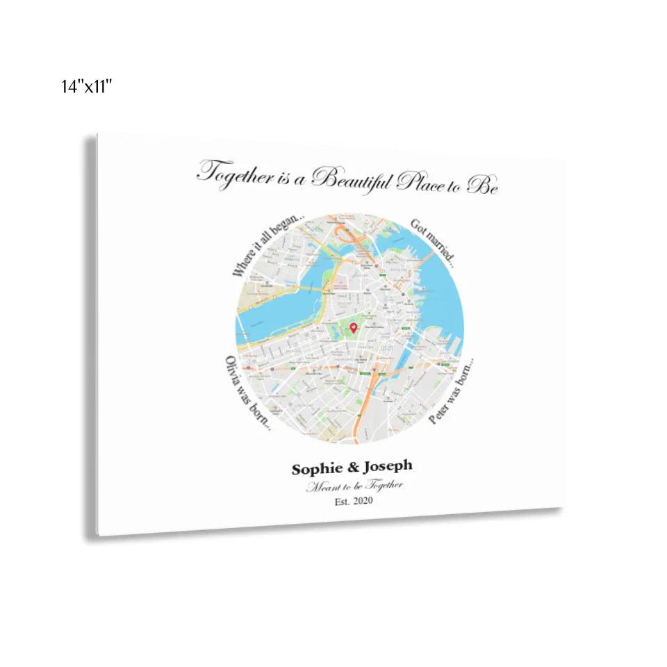 Custom Circle Shaped Location Map - ARTFULANE