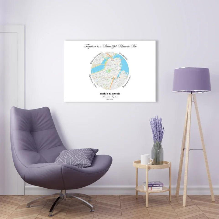 Custom Circle Shaped Location Map - ARTFULANE