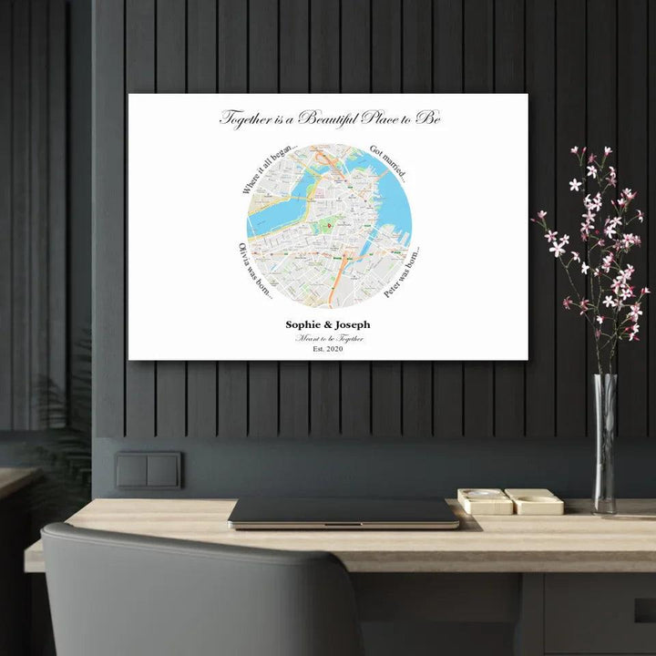 Custom Circle Shaped Location Map - ARTFULANE