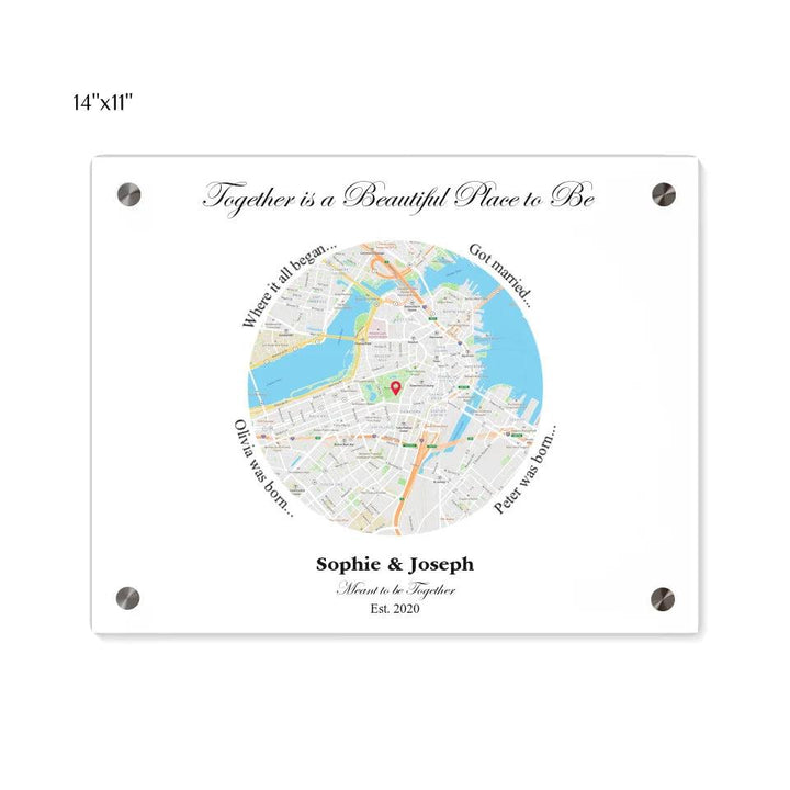 Custom Circle Shaped Location Map - ARTFULANE