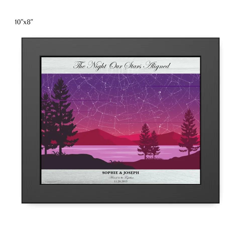 Custom Purple Landscape Star Map - ARTFULANE