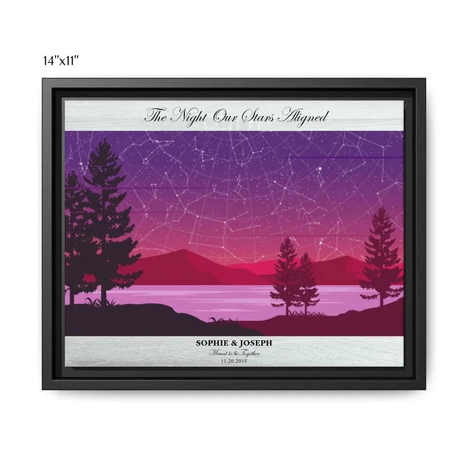 Custom Purple Landscape Star Map - ARTFULANE