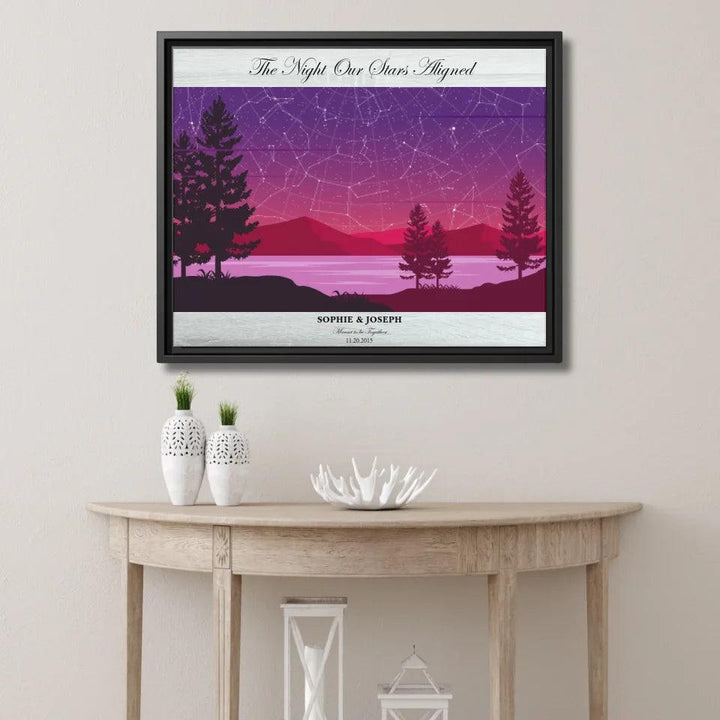 Custom Purple Landscape Star Map - ARTFULANE