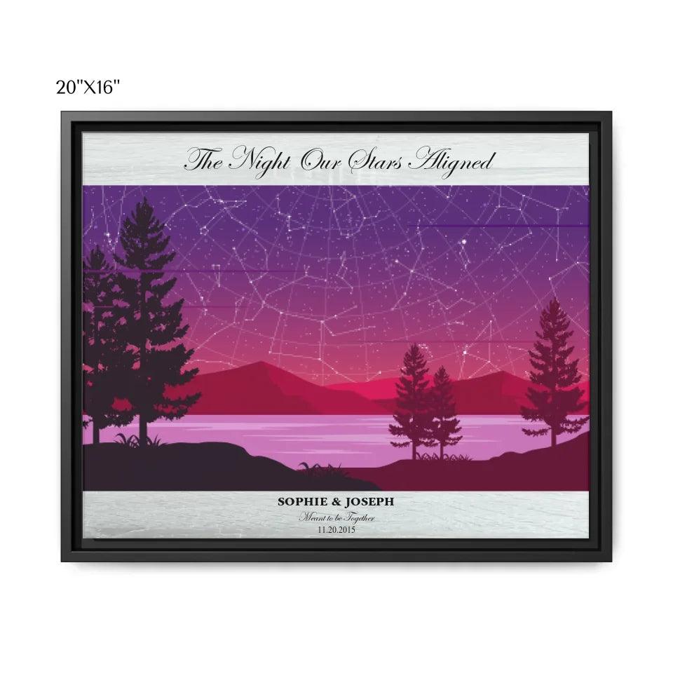 Custom Purple Landscape Star Map - ARTFULANE