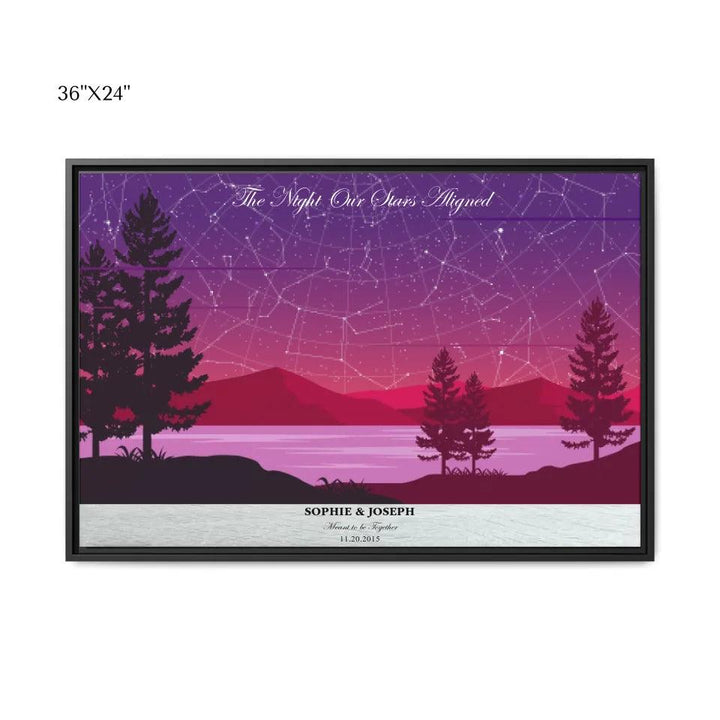 Custom Purple Landscape Star Map - ARTFULANE