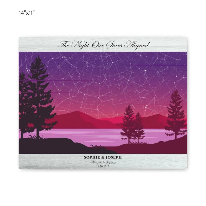 Custom Purple Landscape Star Map - ARTFULANE