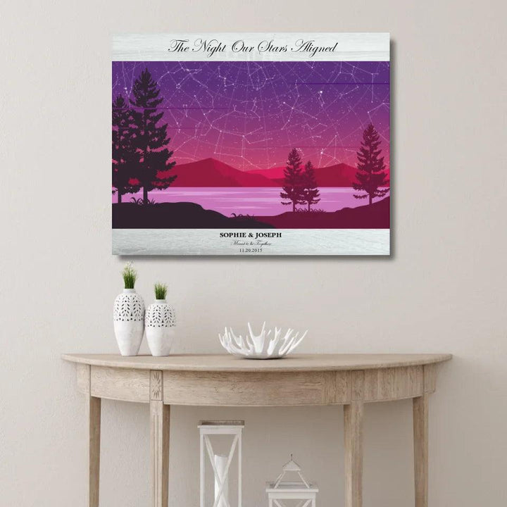 Custom Purple Landscape Star Map - ARTFULANE