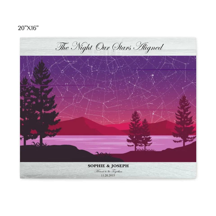 Custom Purple Landscape Star Map - ARTFULANE