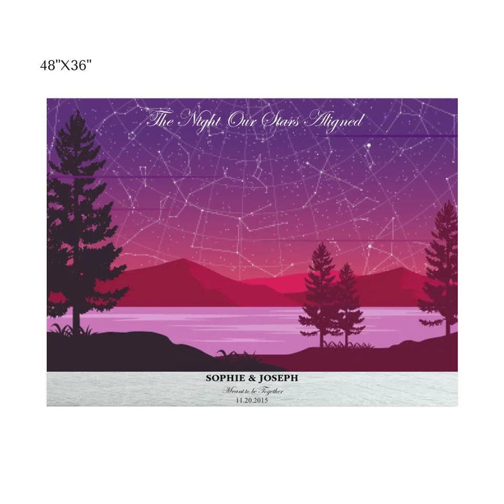 Custom Purple Landscape Star Map - ARTFULANE