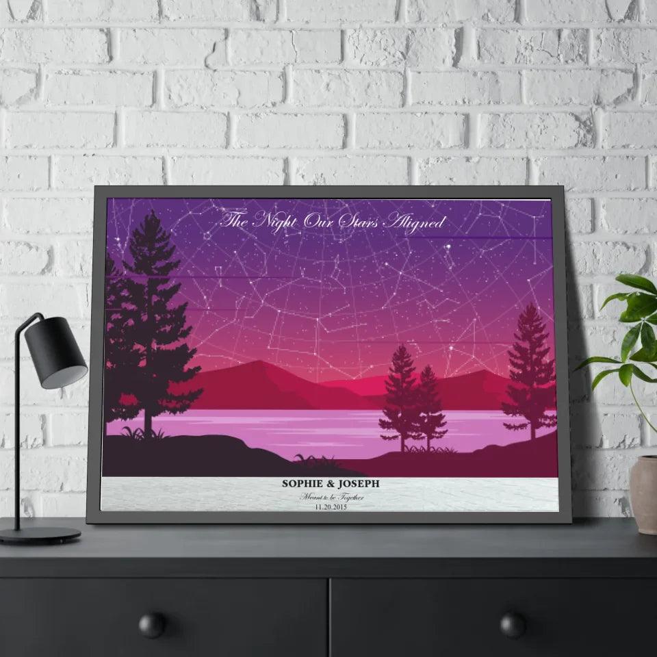 Custom Purple Landscape Star Map - ARTFULANE