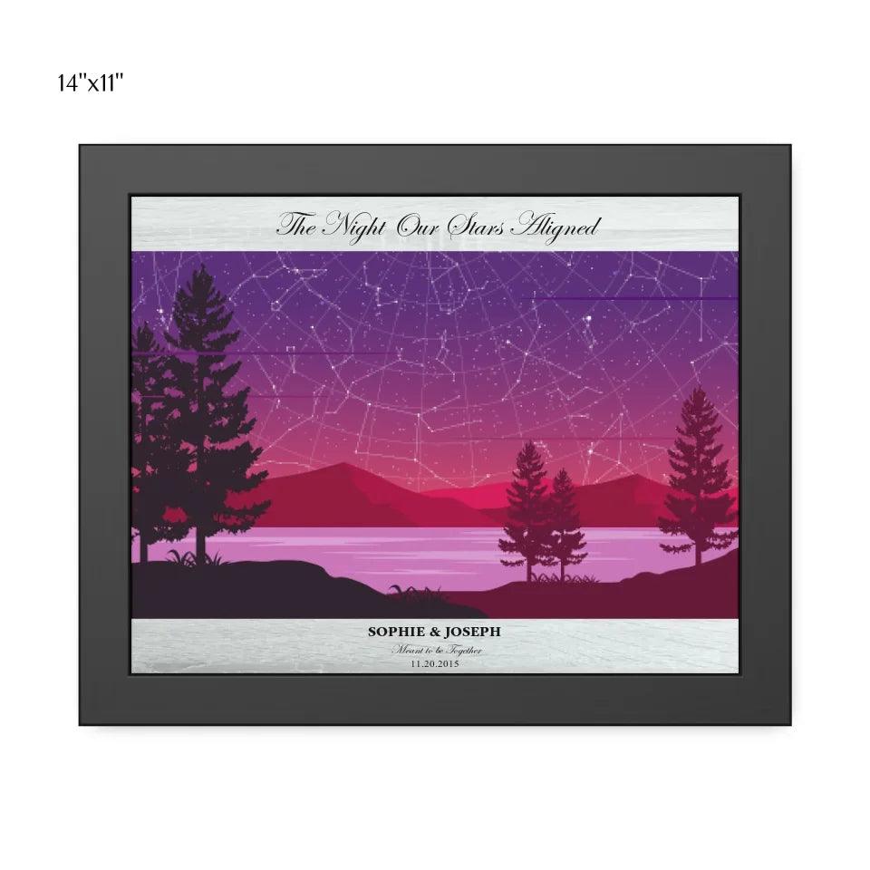 Custom Purple Landscape Star Map - ARTFULANE