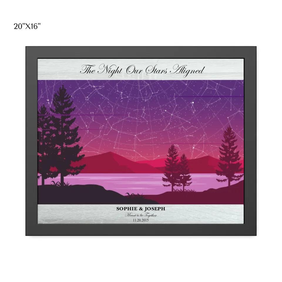 Custom Purple Landscape Star Map - ARTFULANE