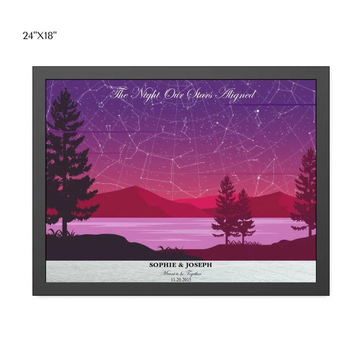 Custom Purple Landscape Star Map - ARTFULANE