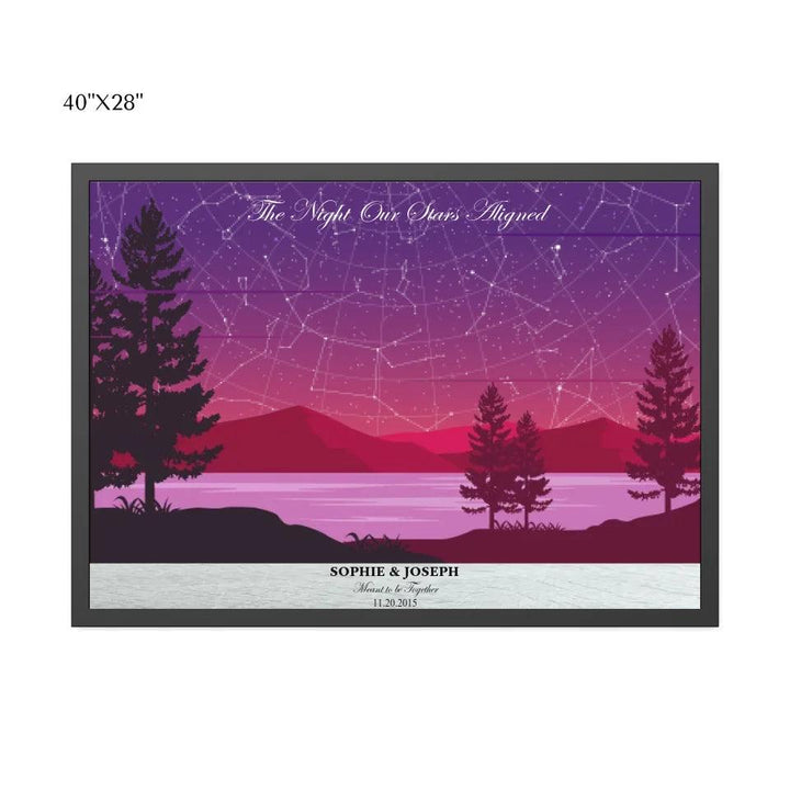 Custom Purple Landscape Star Map - ARTFULANE