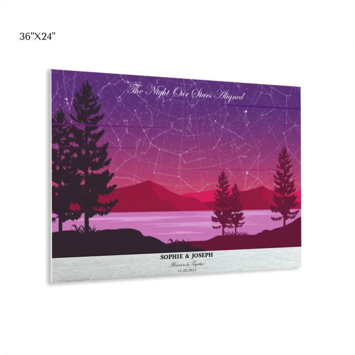 Custom Purple Landscape Star Map - ARTFULANE