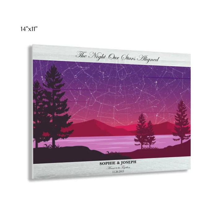 Custom Purple Landscape Star Map - ARTFULANE