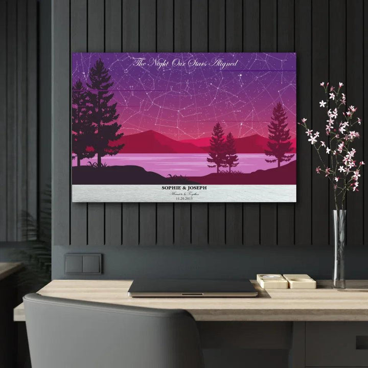 Custom Purple Landscape Star Map - ARTFULANE