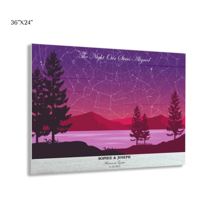 Custom Purple Landscape Star Map - ARTFULANE