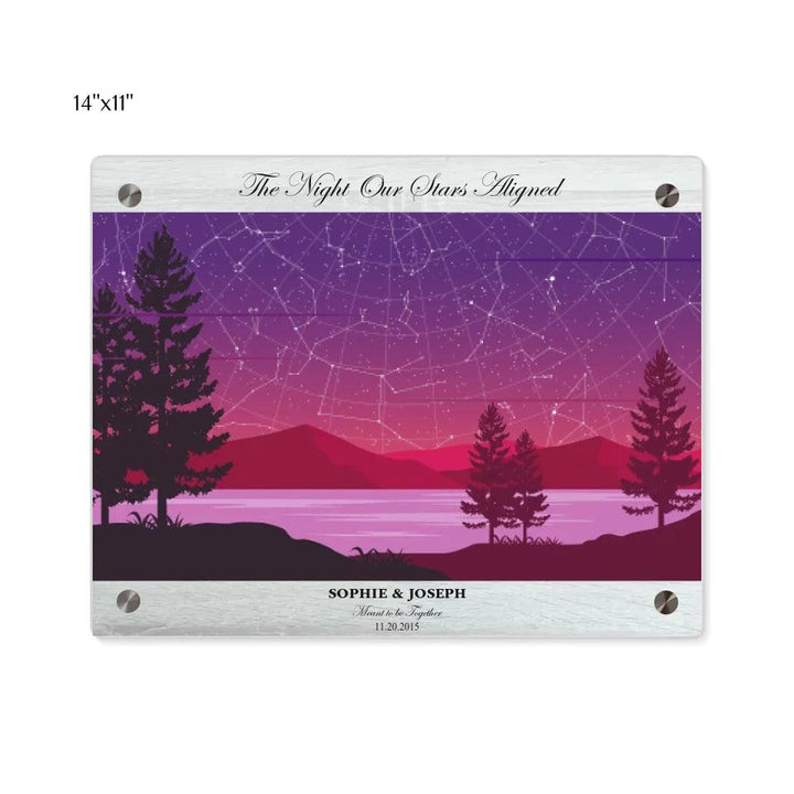 Custom Purple Landscape Star Map - ARTFULANE