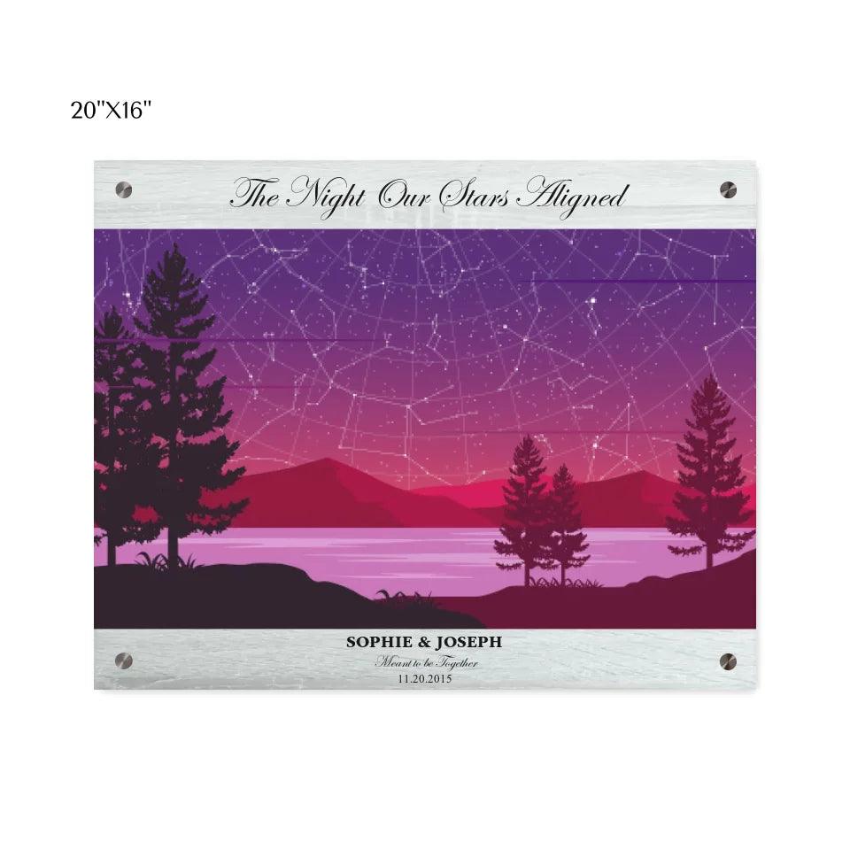 Custom Purple Landscape Star Map - ARTFULANE