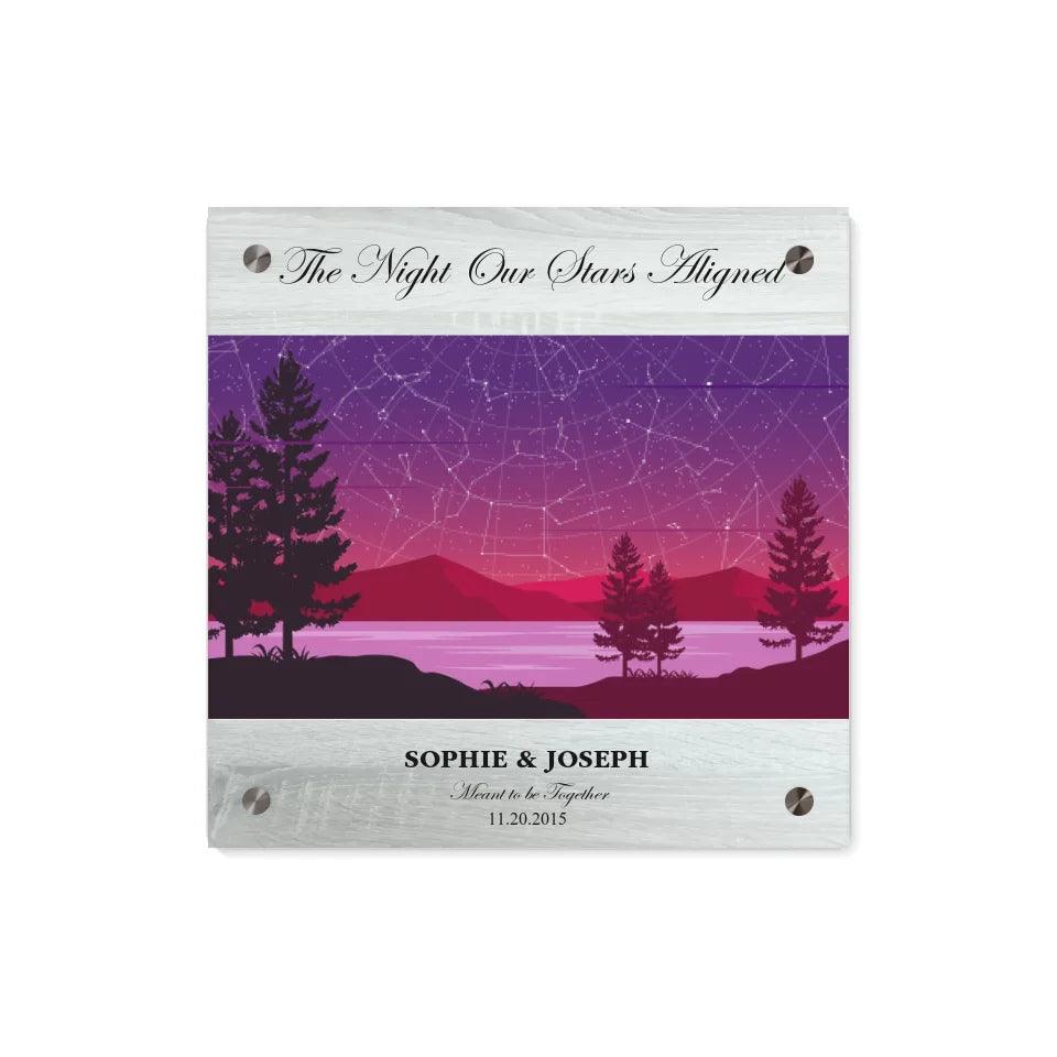 Custom Purple Landscape Star Map - ARTFULANE