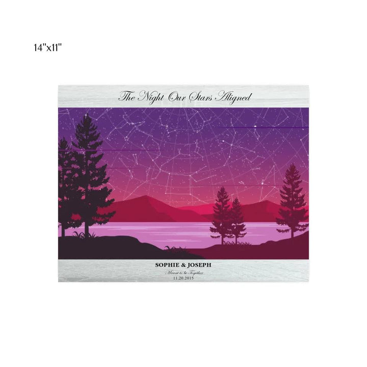 Custom Purple Landscape Star Map - ARTFULANE