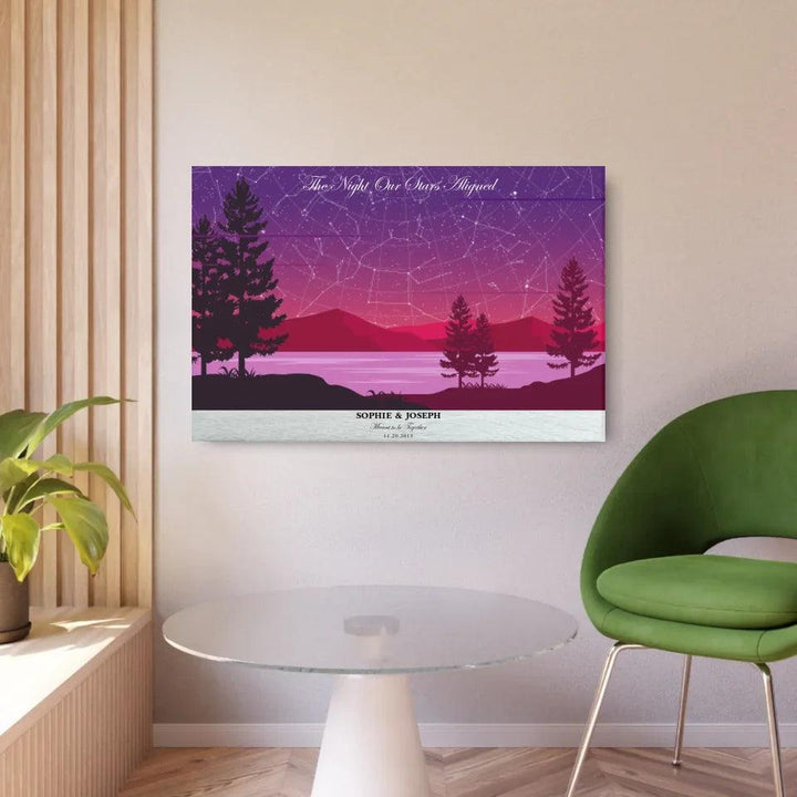 Custom Purple Landscape Star Map - ARTFULANE