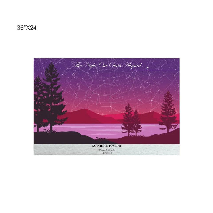 Custom Purple Landscape Star Map - ARTFULANE