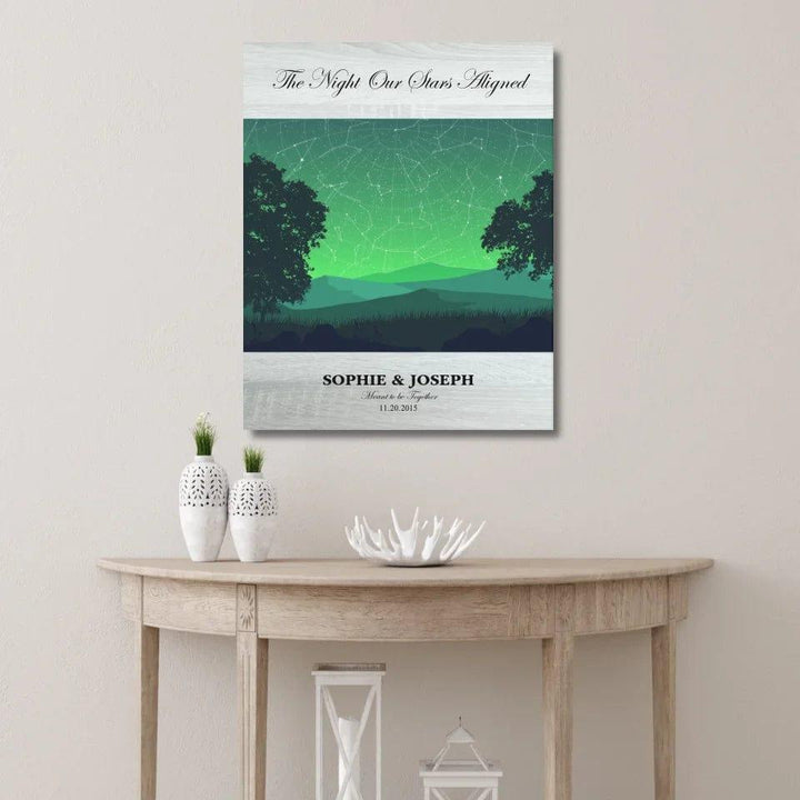 Custom Green Landscape Star Map - ARTFULANE