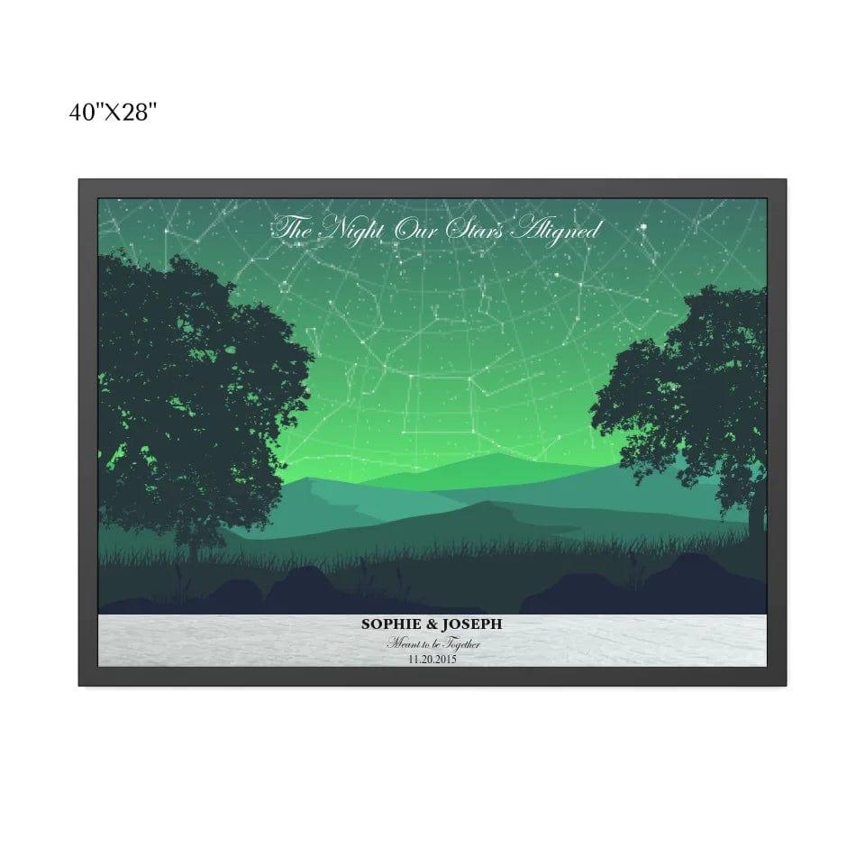 Custom Green Landscape Star Map - ARTFULANE