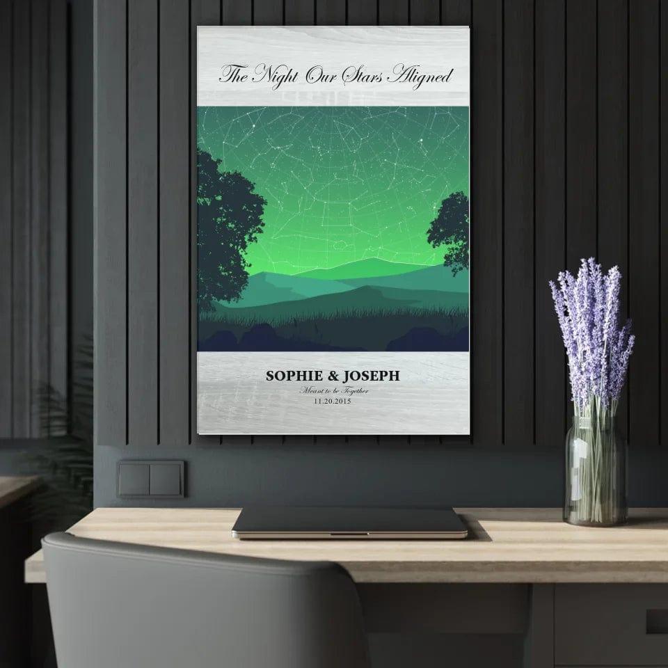 Custom Green Landscape Star Map - ARTFULANE